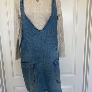 Free People Jumper Blue Denim Fabric